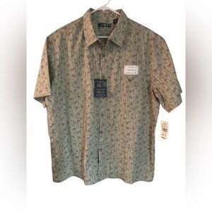Campia Men Shirt  XL Coconut Tree Soft Touch Short Sleeve 100% Cotton NWT